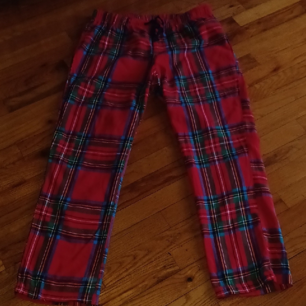 Old Navy Red and Blue Pajama Bottoms with Tartan Plaid